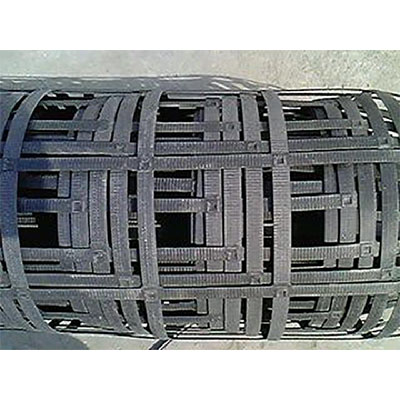 Steel plastic geogrid with convex node